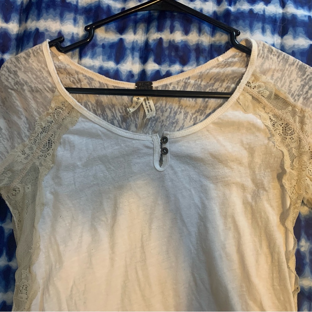 Free People Long Sleeve Button Front Jersey Top